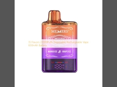 15 স্বাদ 22000Puffs এককালীন রিচার্জযোগ্য Vape 650mAh ব্যাটারি